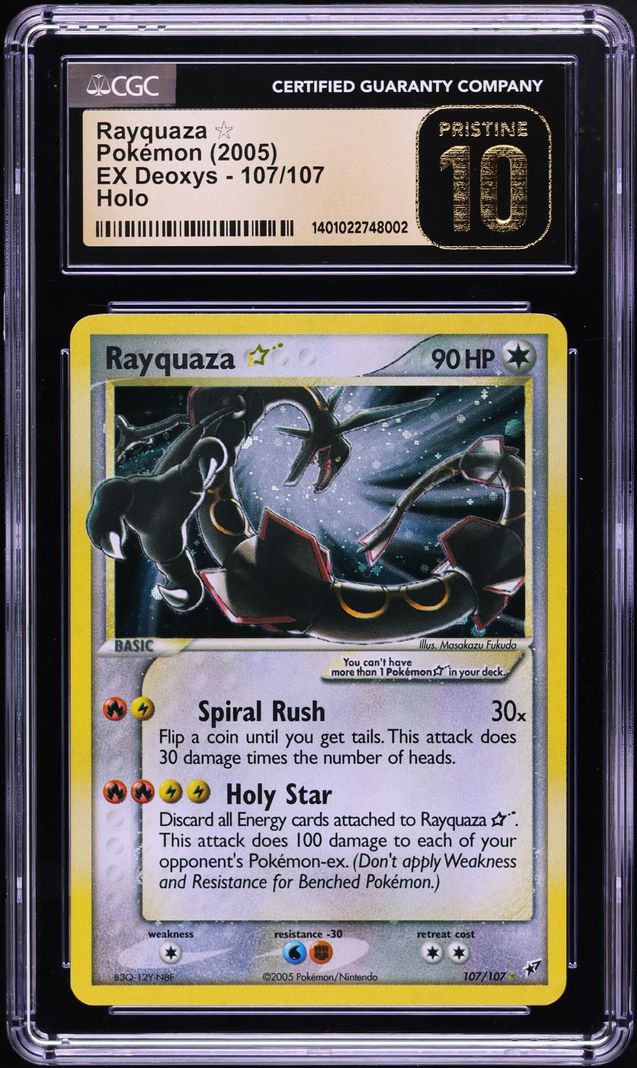 2005 Pokemon EX Deoxys Holo Rayquaza Gold Star #107 CGC 10 PRISTINE
